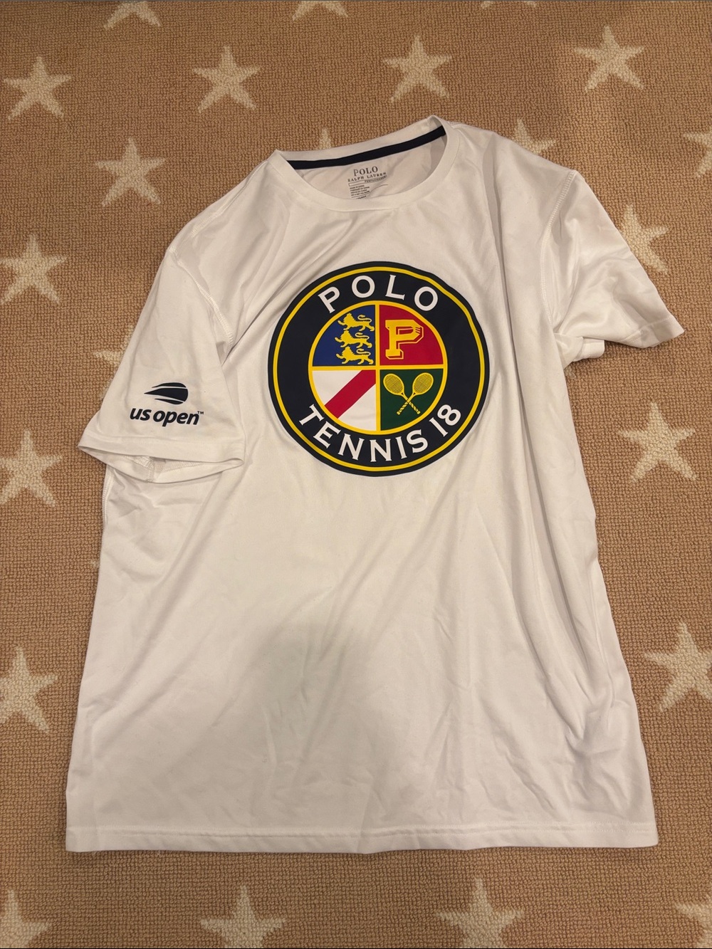 US OPEN POLO TENNIS 2018Polo by Ralph Lauren White Short-Sleeve Tennis Crest Tee